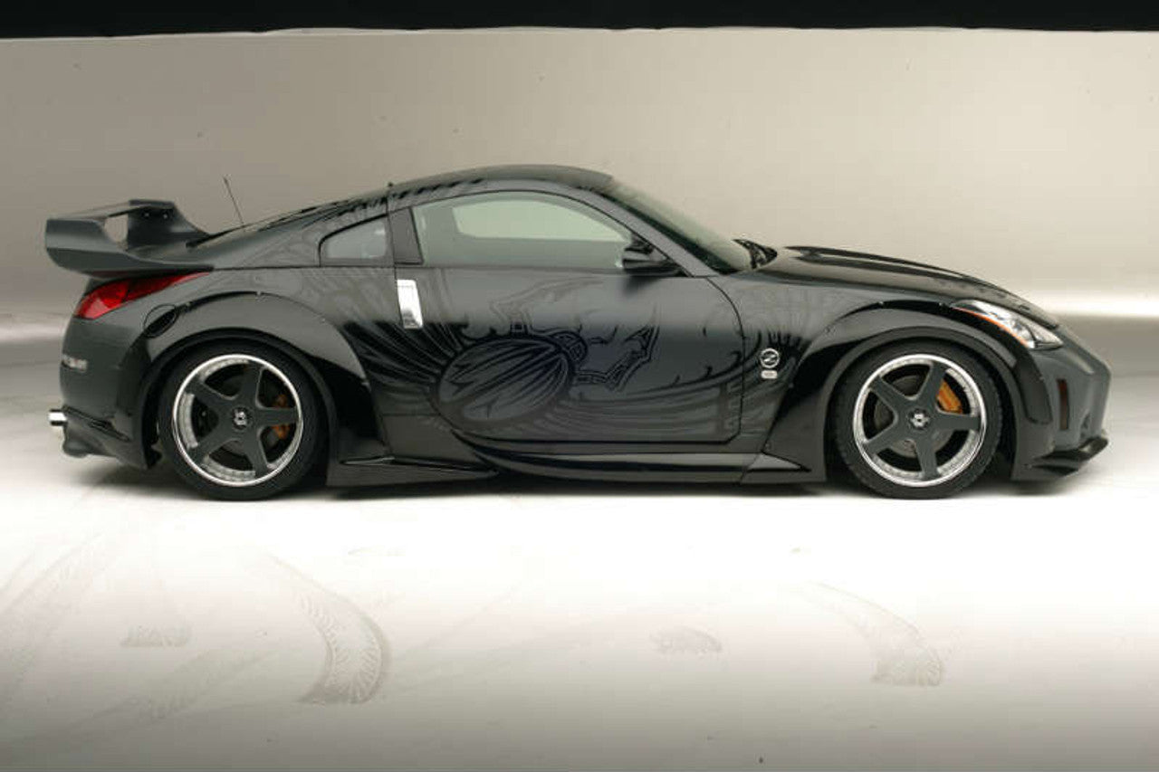 VeilSide 2003-2008 Nissan 350Z Z33 TOKYO DRIFT Wide Body Model 20" FORGED Wheels 4 Pieces Set in Matte Black Front 20x9J Tire 255/30-20; Rear 20x12.5J Tire 325/25-20