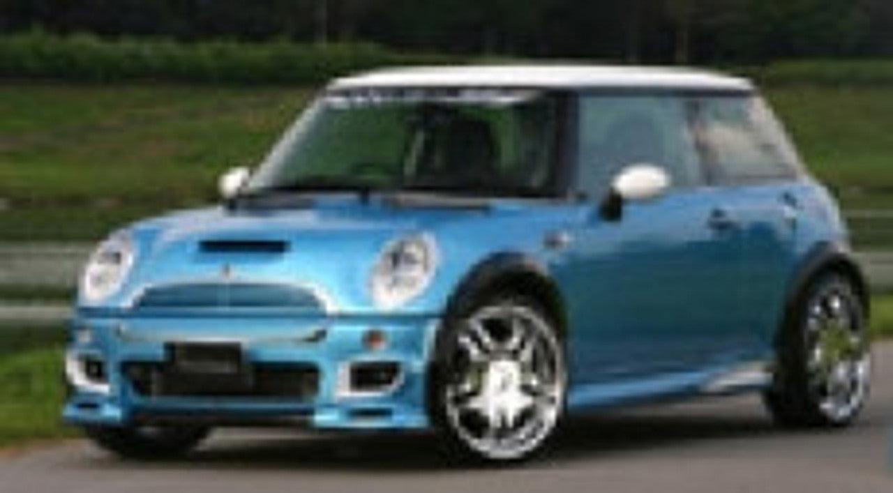 VeilSide 2002-2006 BMW Mini Cooper S R50/R53 Vouge Euro Ver. II Model FRP Front Bumper Spoiler with CARBON Accents (FRP & CARBON)
