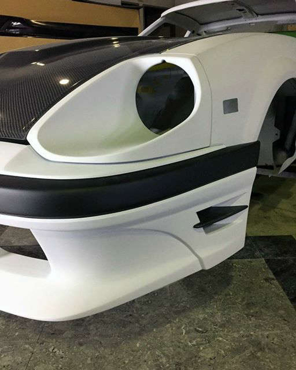 VeilSide 1978-1983 Nissan 280ZX S130 Fairlady Z Model Front Bumper Spoiler (FRP) With Carbon Fins
