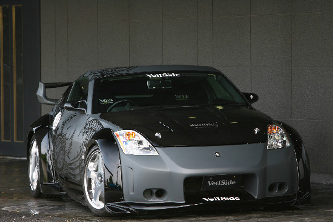 VeilSide 2003-2005 Nissan 350Z Fairlady Z Z33 Coupe Ver. III Model Complete Kit With Over Fenders, Aero Mirror, FRP Wing/ Carbon Top & Carbon Hood (FRP) FF3