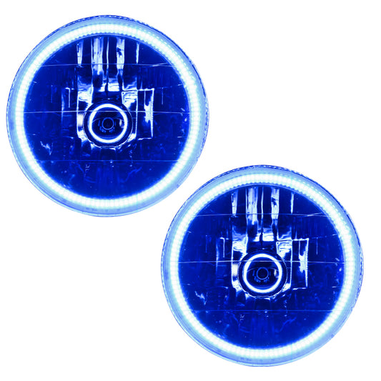 Oracle Lighting LED Halo Headlights for 97-06 Jeep Wrangler TJ, pre-assembled with bright halo rings and clear lenses.