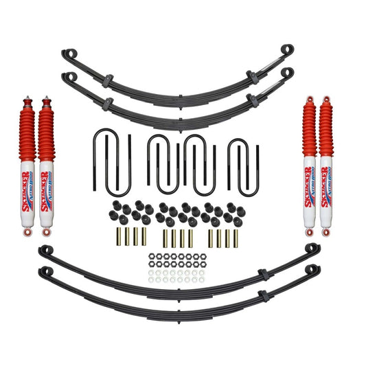 Skyjacker 74-80 Scout II 2-inch suspension lift kit with nitrogen components installed on a vehicle.