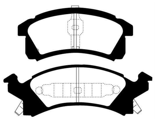 EBC Ultimax2 front brake pads for Buick Skylark 1991-1995 2.3 OE replacement, showing the brake pad set with metal backing plates.