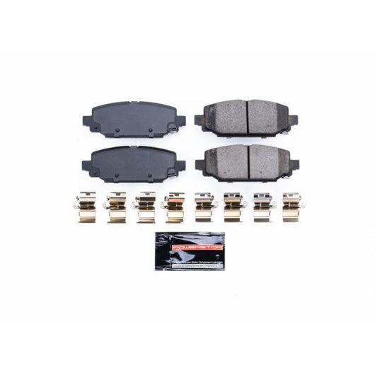 PowerStop rear Z23 Evolution Sport brake pads for 2018-2019 Jeep Wrangler, showing the brake pads and hardware set.