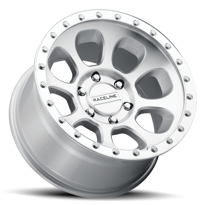 Raceline 961MC Bolt forged wheel, 17x9 inches, machined finish, with 6x139.7 bolt pattern and -12mm offset.