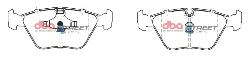 DBA 90-06 Audi 200 front street series brake pads with OE design and ATE compatible brake pad surface.