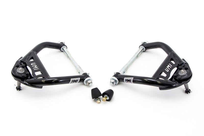 UMI Performance 64-72 A-Body tubular front upper control arms with 1/2 inch taller ball joints for classic muscle cars.