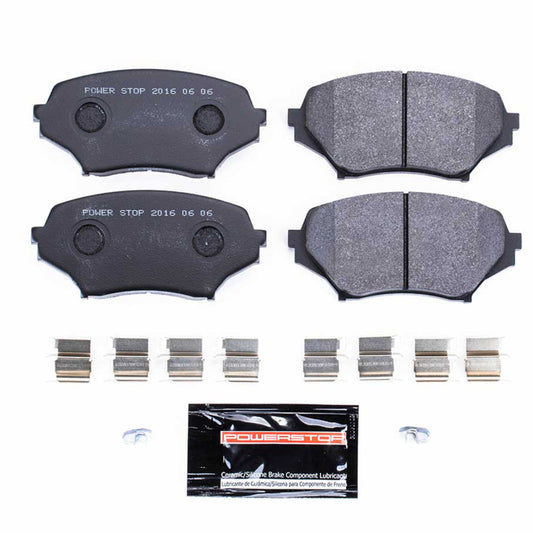 PowerStop racing front brake pads for Mazda MX-5 Miata 2010-2015, high-performance track day brake pads with robust design.