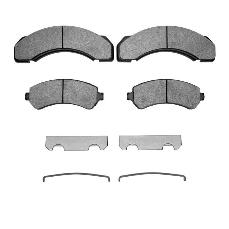 R1 Concepts Chevrolet P30 brake pads and hardware kit, OE semi-metallic brake pads for front and rear replacement.