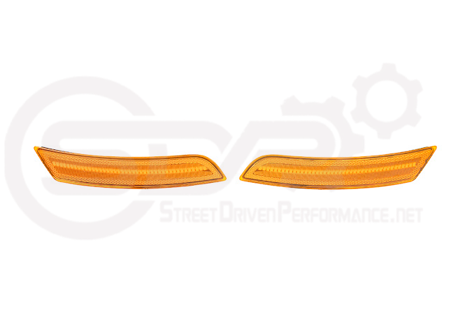 2016-2024 Chevrolet Camaro | Front Bumper Side Marker Lens w/ Amber LED Reflector Light Pair (Clear / Amber / Smoke)