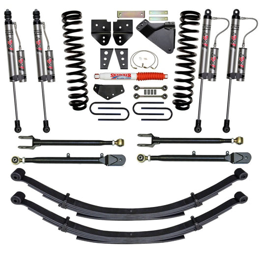 Skyjacker 8.5-inch lift kit for 4WD diesel trucks, showing the kit components and suspension parts for off-road upgrade.