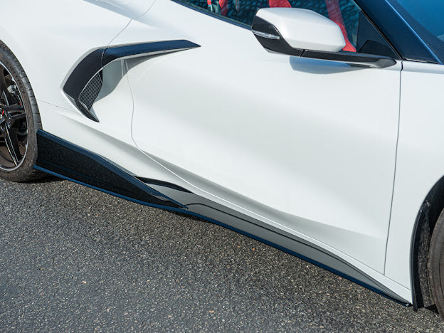 2020-PRESENT CHEVROLET CORVETTE C8 STINGRAY & Z51 | 3VM STYLE SIDE SKIRTS ROCKER PANELS GROUND EFFECTS