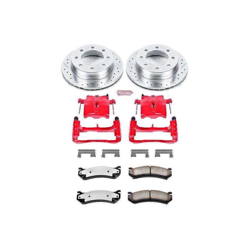 PowerStop rear Z36 truck and tow brake kit for 2003-2005 GMC Yukon XL 2500, includes brake pads and calipers for enhanced stopping power.