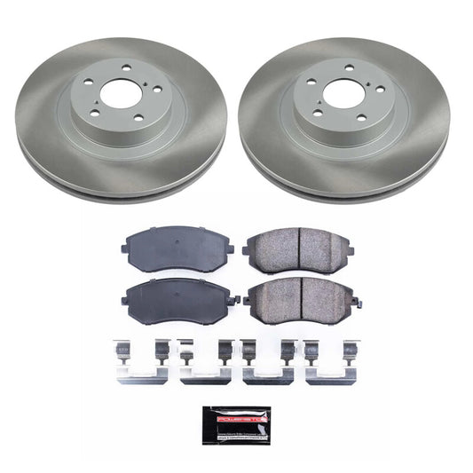 PowerStop performance semi-coated front brake rotor kit for Subaru Outback 2005-2012, featuring durable, high-performance brake components.