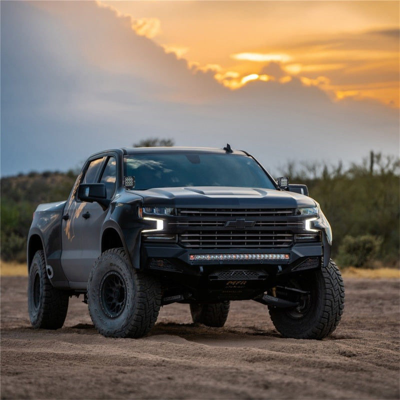 Rigid Industries Chevrolet Silverado 1500 A-Pillar D-SS light bars and cubes installed on the vehicle's A-pillar for enhanced visibility.