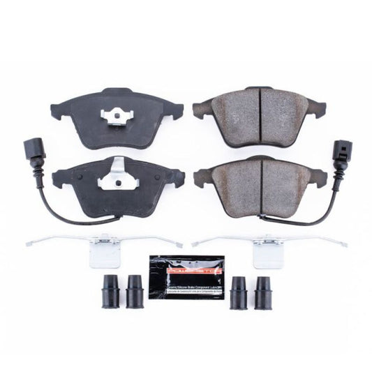 PowerStop Z23 Evolution sport brake pads with hardware for front of 2009-2011 Volkswagen CC, high-performance brake components.