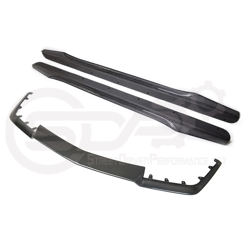 2009-2015 CADILLAC CTS-V CARBON FIBER FRONT SPLITTER & SIDE SKIRTS ROCKER PANELS GROUND EFFECTS