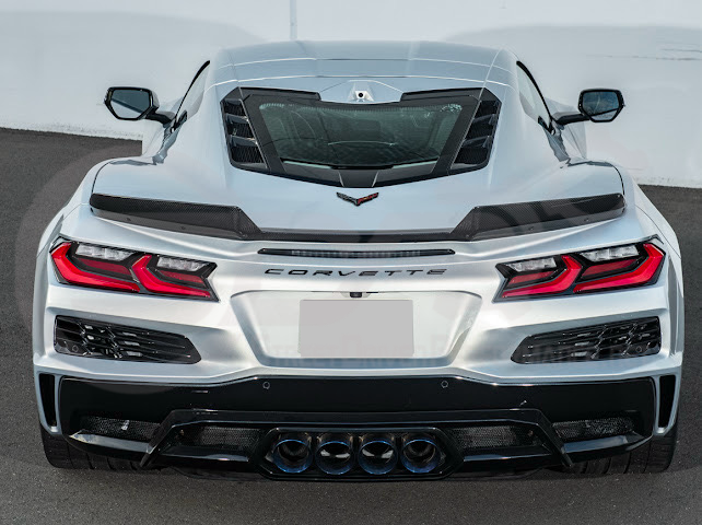 2023-Up CORVETTE C8 Z06 / E-RAY / ZR1 | CARBON FIBER 1.5 INCH EXTENDED REAR SPOILER WING WICKER BILL WINGLETS PAIR