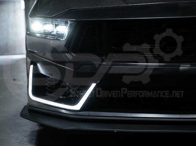 2024-Up Mustang S650 EcoBoost & GT | Dark Horse Style Front Bumper Full Replacement Kit w/ LED Light Side Grille