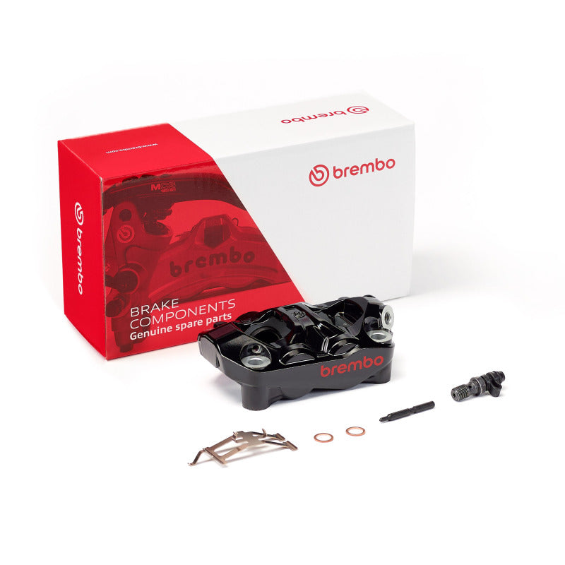 Brembo OE brake calipers for Ducati Panigale V2, V4 S Tricolore, and RSV4 1100, front and rear, in black with Brembo branding