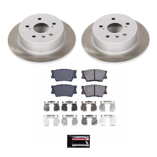 PowerStop rear semi-coated brake rotor kit for 2007-2011 Toyota Camry, featuring performance blank rotors and advanced braking components.