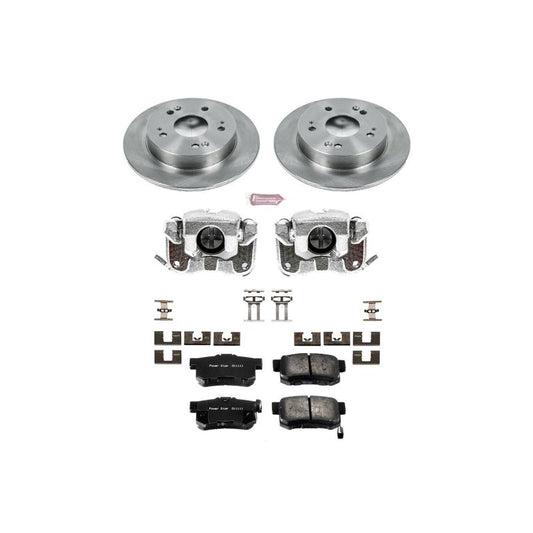 PowerStop OE rear brake kit with calipers for Acura ILX 2013-2015, including brake rotors and calipers.