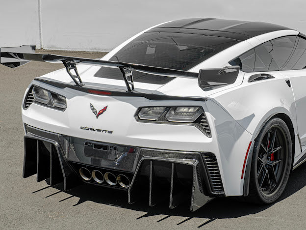 2014-2019 CORVETTE C7 | CARBON FIBER ZR1 EXTENDED REAR SPOILER HIGH WING