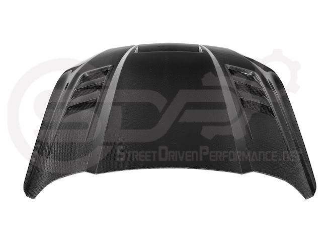 2018-2023 FORD MUSTANG S550 | TERMINATOR STYLE CARBON FIBER FRONT AIR VENTED HOOD