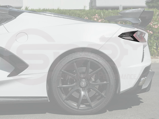 2020-Up Chevrolet Corvette C8 | Dry Carbon Fiber Rear Tail Light Side Trim Bezel Cover Pair