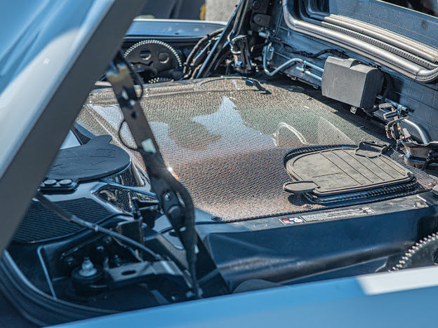 2020+ CHEVROLET CORVETTE C8 HTC | FACTORY STYLE CARBON FIBER ENGINE BAY PANEL COVER REPLACEMENT