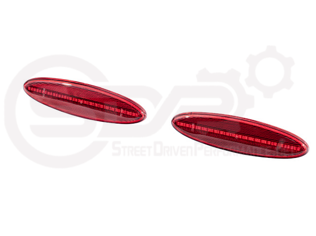 1997-2004 Chevrolet Corvette C5 | Rear Bumper Clear / Red / Black Lens Red LED Side Marker Lights Pair