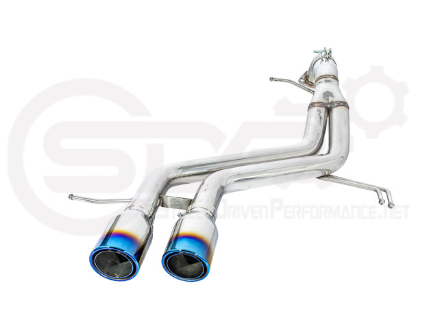 Hyundai Veloster Turbo 2013-2018 exhaust axle back with dual 4-inch tips, burnt or chrome finish, by Street Driven Performance