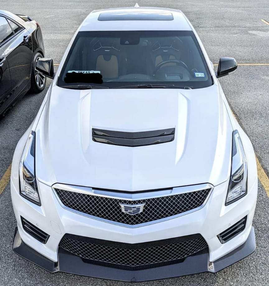 2016-2019 CADILLAC ATS-V CARBON FIBER FRONT SPLITTER & SIDE SKIRTS ROCKER PANELS GROUND EFFECTS