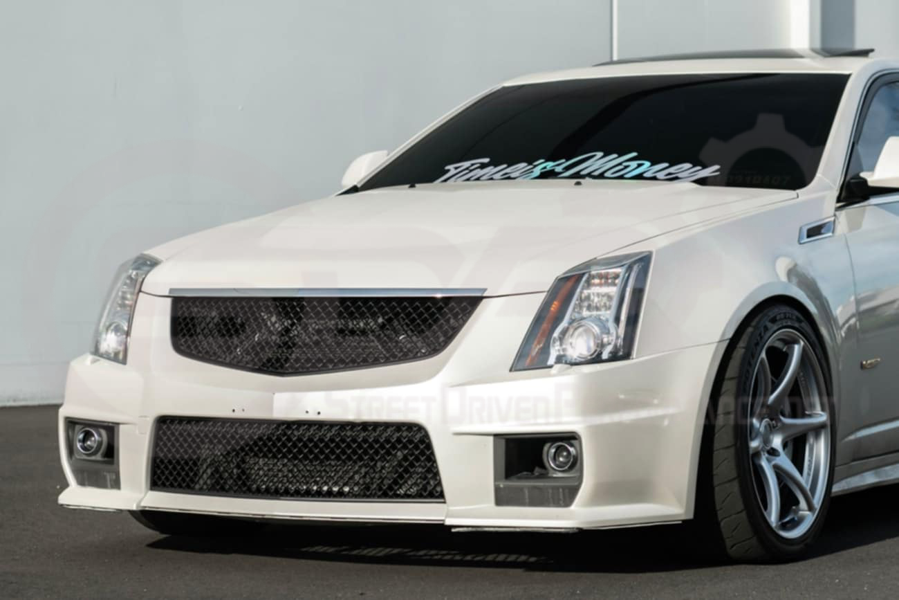 2009-2015 Cadillac CTS-V V2 -  Black front grilles set (blank no emblem)