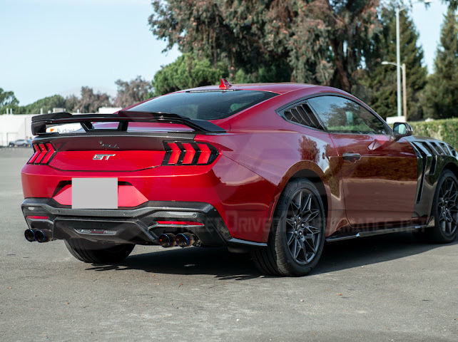 2024-UP FORD MUSTANG | DARKHORSE STYLE GLOSSY BLACK REAR TRUNK LID GURNEY FLAP WICKERBILL WING SPOILER