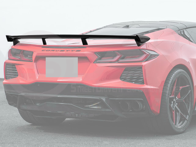 2020-Up Corvette C8 Stingray & Z51 |FaceliftedbRear Trunk High Wing Spoiler (Matte Black or Carbon Flash)