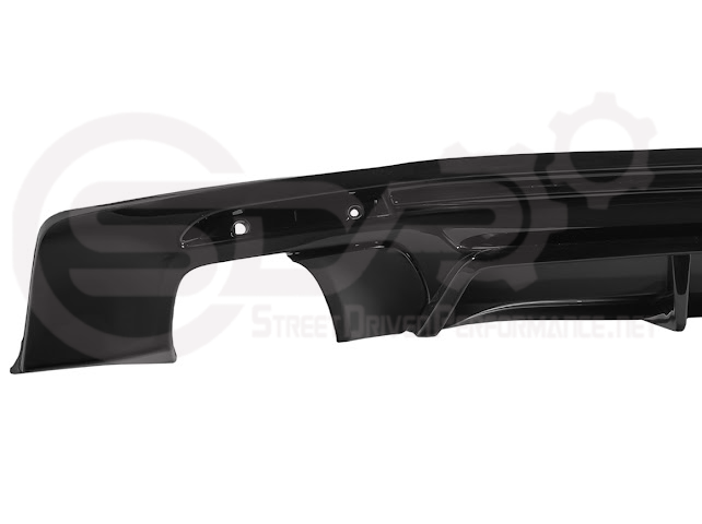 Glossy black rear bumper finned diffuser for 2016-2024 Chevrolet Camaro by SDP Performance, enhancing sporty rear styling.