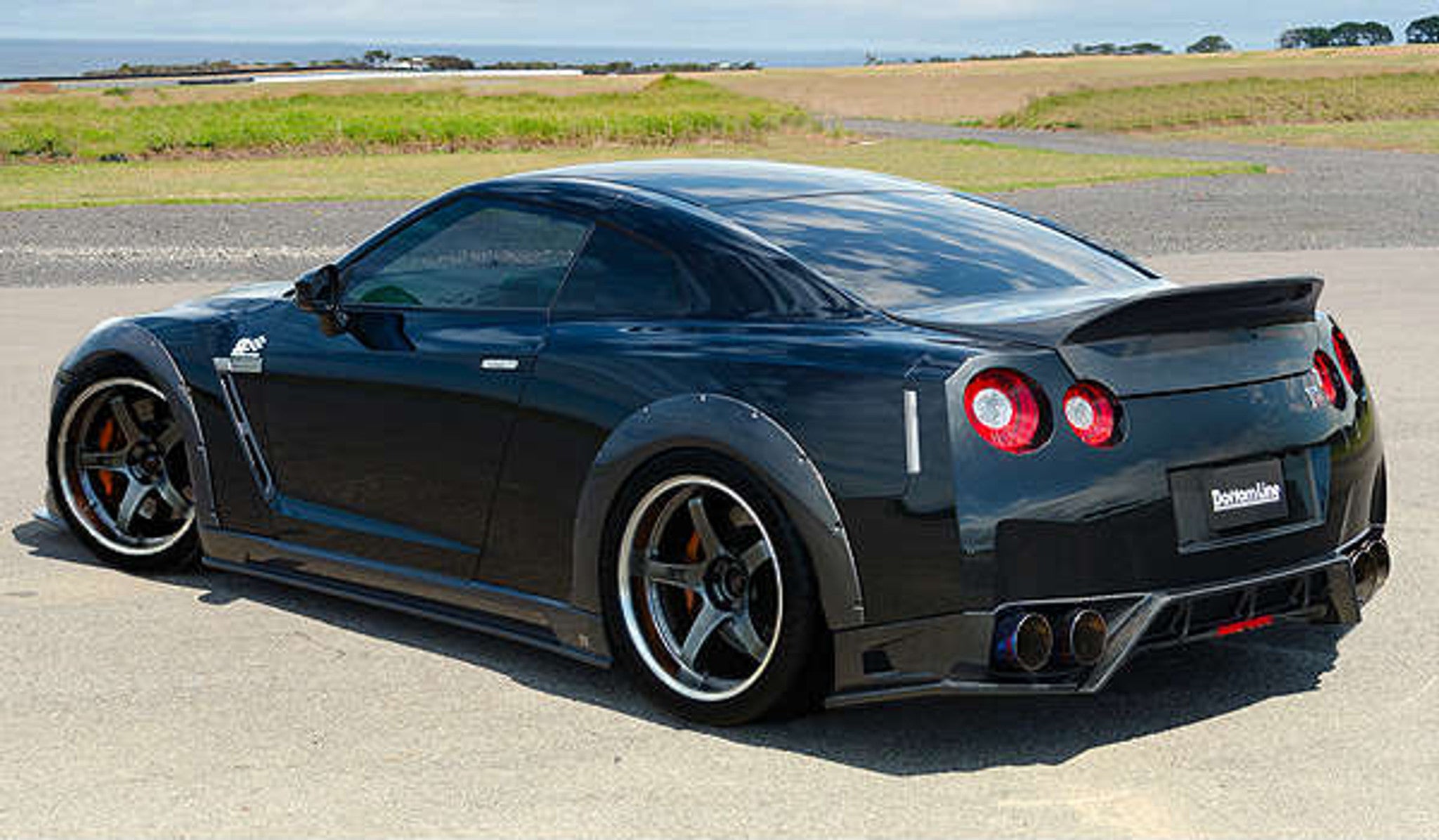 Charge Speed 2012-2016 Nissan GTR R35 Chuki Bottom Line Rear Bumper Diffuser Gloss Carbon