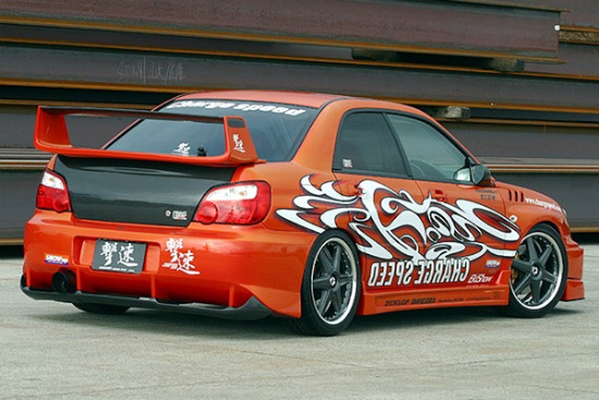 Charge Speed 2002-2003 Subaru Impreza GD-A Zenki/ Round Eye Model Type-2 Full Bumper Kit With Straight Carbon Center Flap