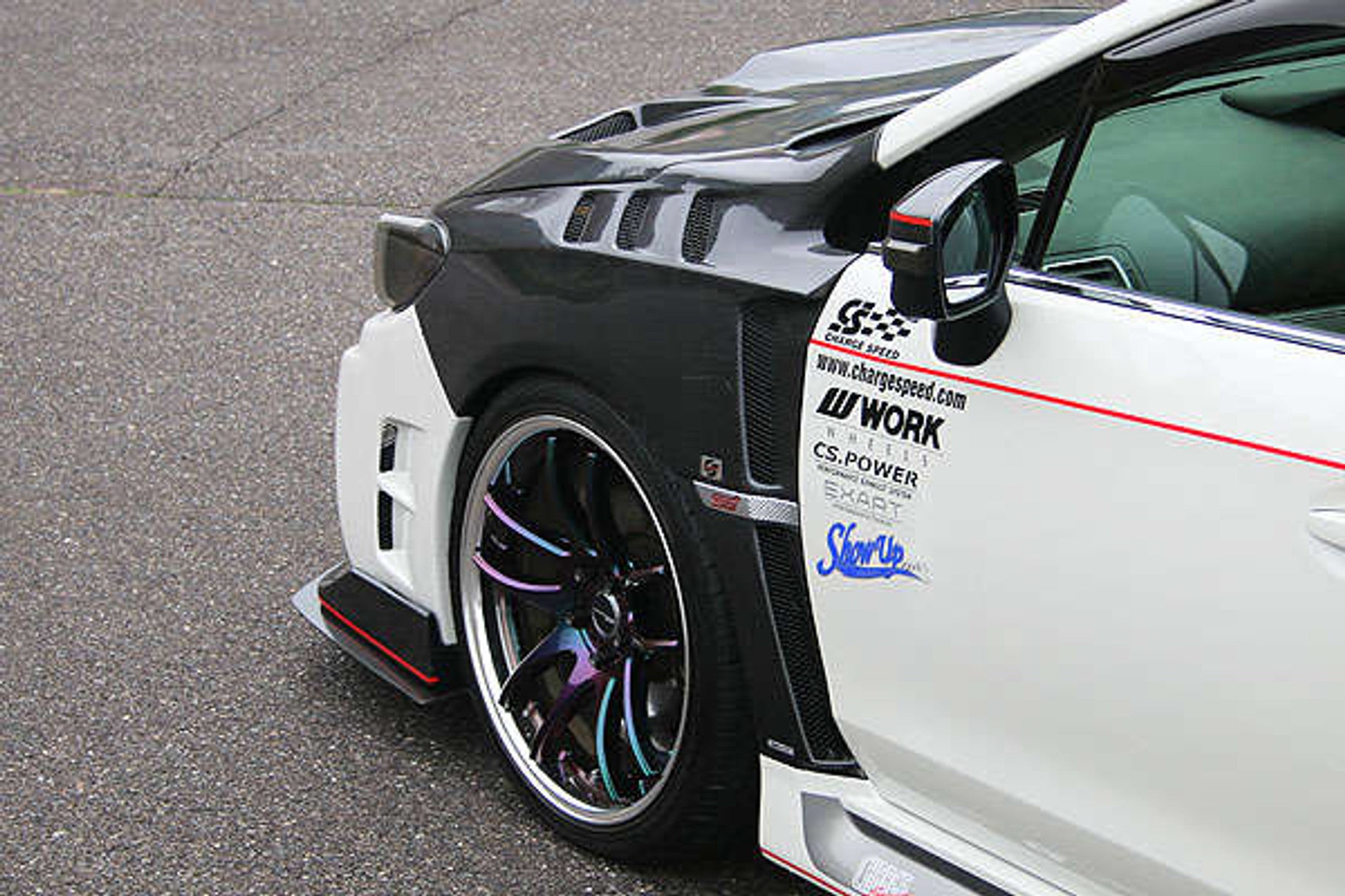 Charge Speed 2015-2021 Subaru WRX STi VA S4 Carbon Vented Lower Garnish for Factory or Charge Speed Front Fenders