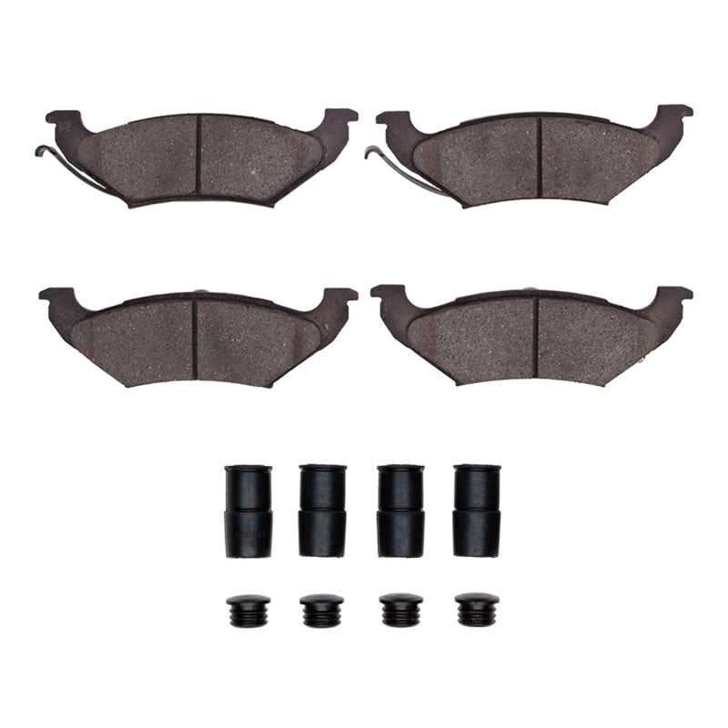 Ford Crown Victoria R1 Concepts OE brake pads and hardware kit for rear brake system, including pads and mounting hardware.