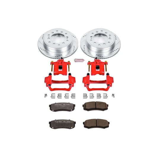 PowerStop Lexus GX460 rear Z36 truck and tow brake kit with calipers, brake rotors, and hardware for enhanced stopping power.