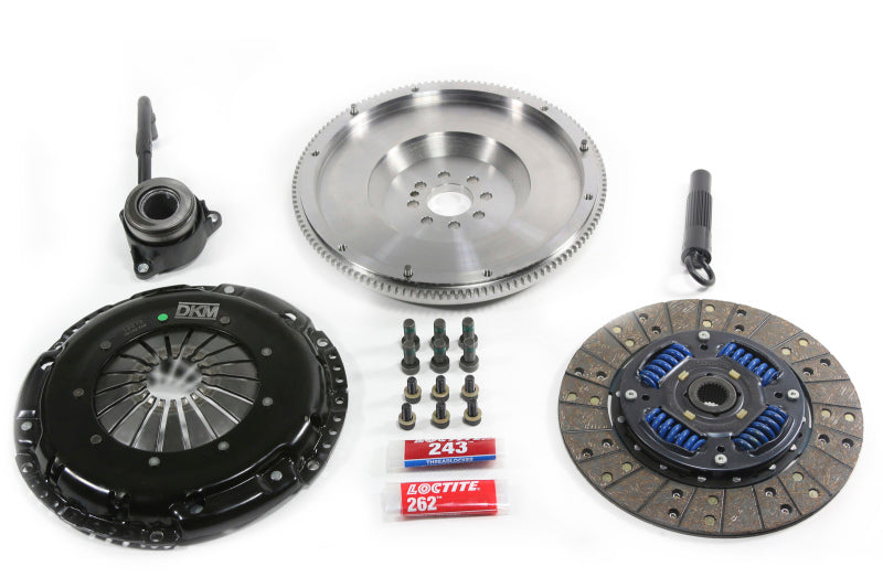 DKM Clutch kit for VW GLI 1.8T with steel flywheel, organic sprung clutch, 6-speed, suitable for high torque applications.