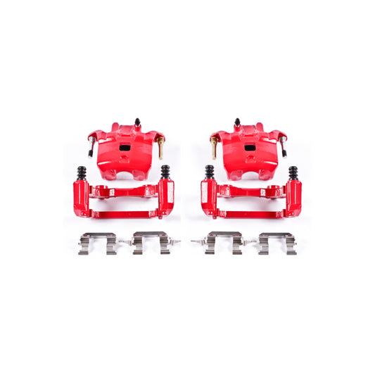 PowerStop red front brake calipers with brackets for 2002-2004 Infiniti I35, performance brake caliper pair.