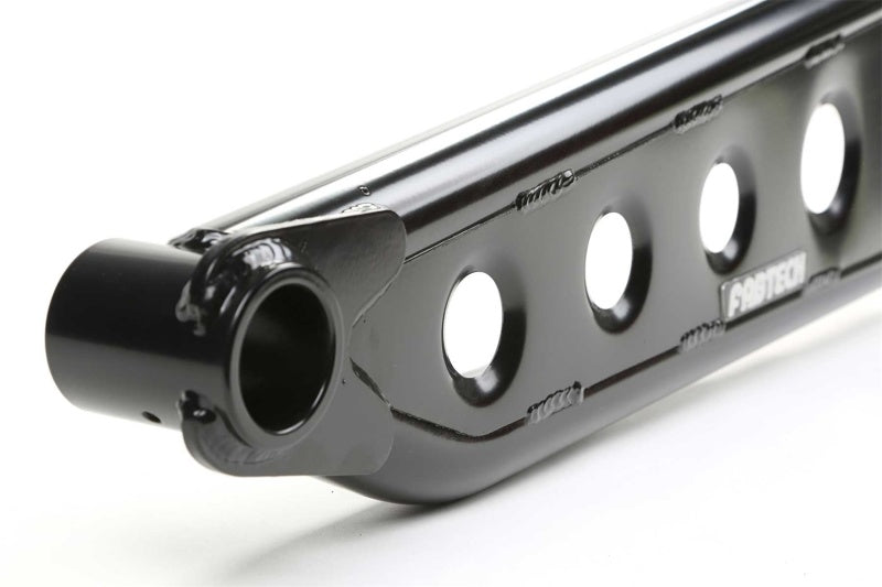 Fabtech lift kit for Ford F250, F350, F450, F550 4WD with radius arm system, showing installed components and suspension upgrade.