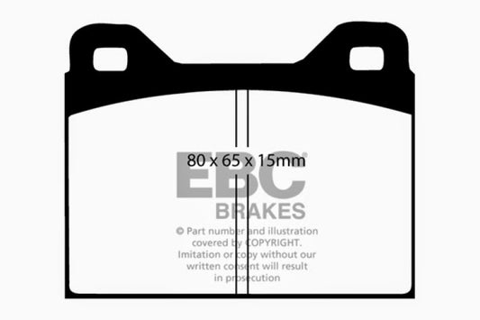 EBC Ultimax rear brake pads for Mitsubishi Outlander 2018-2021, OE quality brake pads with visible metal backing and friction material