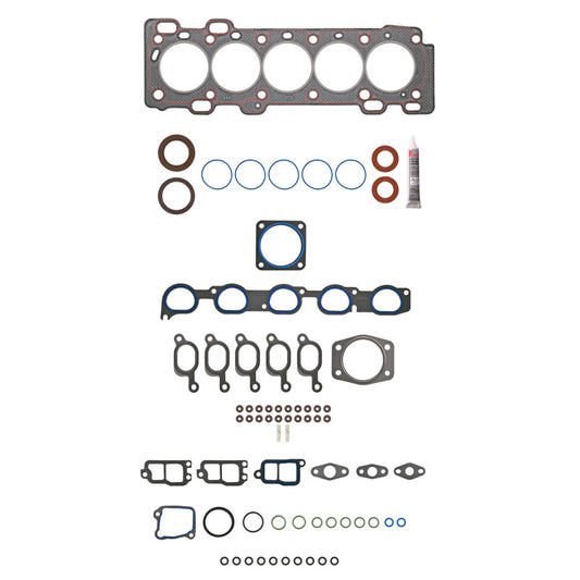 Fel-Pro Volvo XC90 HS 26256 PT PermaTorque engine cylinder head gasket set, showing gaskets and components on a clean surface.