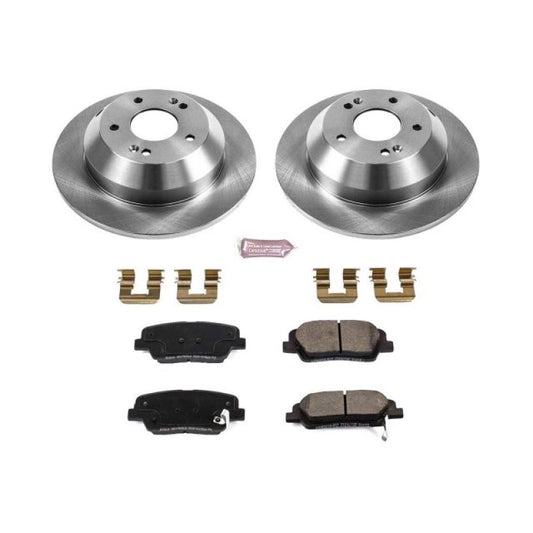 PowerStop OE rear brake kit for Hyundai Santa Fe 2010-2018, includes brake pads and rotors for reliable stopping power