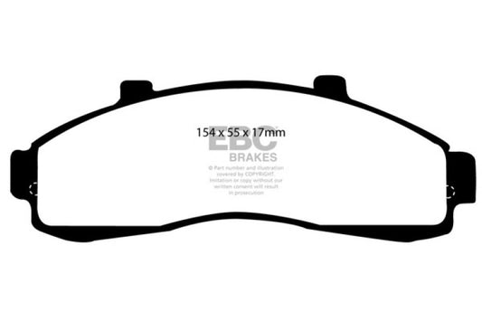 EBC Ultimax2 front brake pads for Ford Explorer 4.0 2WD, OE style, showing the brake pad set with metal backing plates.