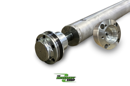 Aluminum 1-piece CV driveshaft for Ford Mustang GT 2018+ with 6-speed manual transmission, made by Driveshaft Shop.